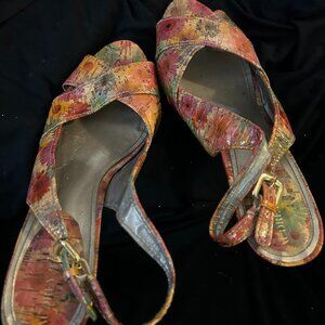 Audrey Brooke Sling Back, Open Toe Floral Sandal